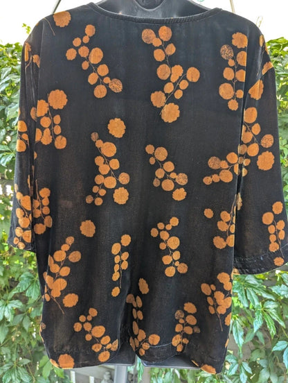 Masai Velvet Burnout Top Black Gold XL