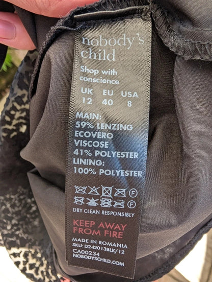 Nobody's Child Textured Mini Dress Black UK12