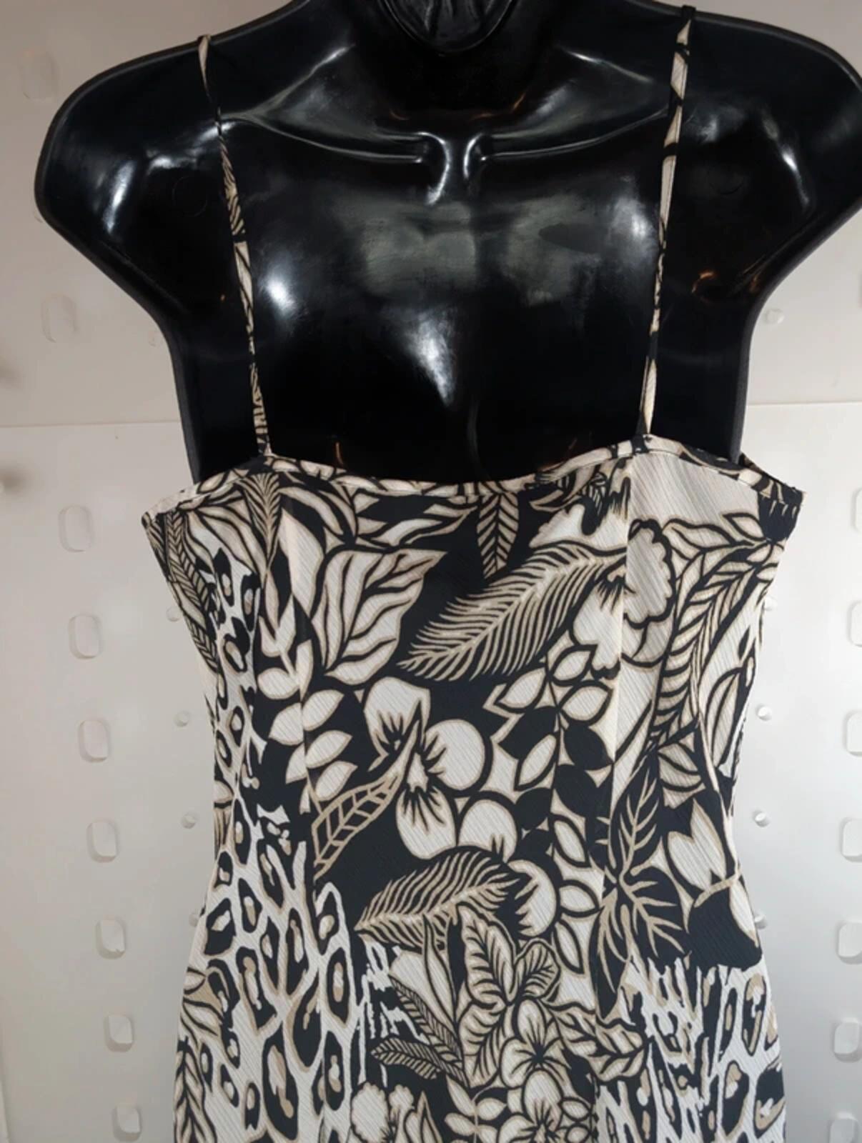 Bella Moda bias cut animal print slip dress UK12.