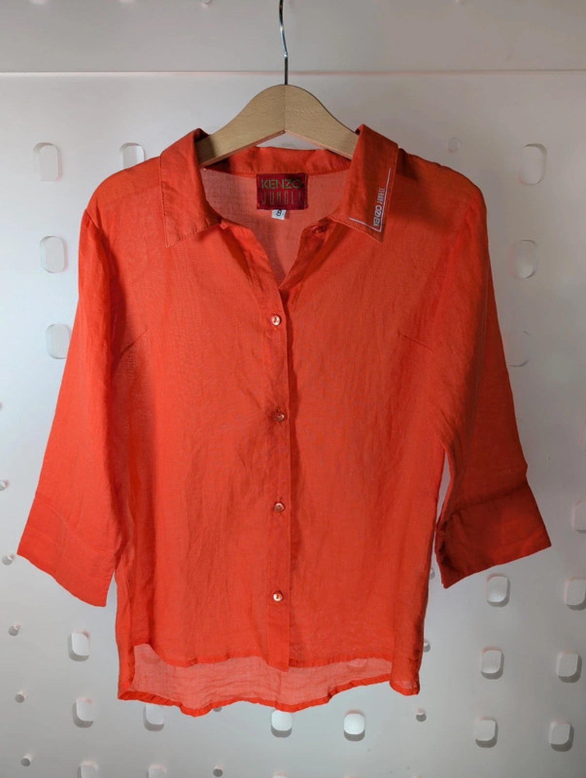 Kenzo Jungle lightweight cotton shirt with subtle logo detail – age 8