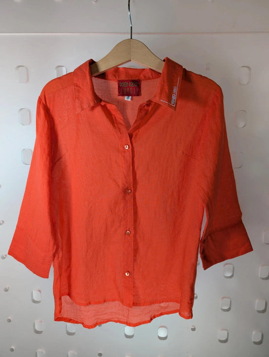 Kenzo Jungle lightweight cotton shirt with subtle logo detail – age 8