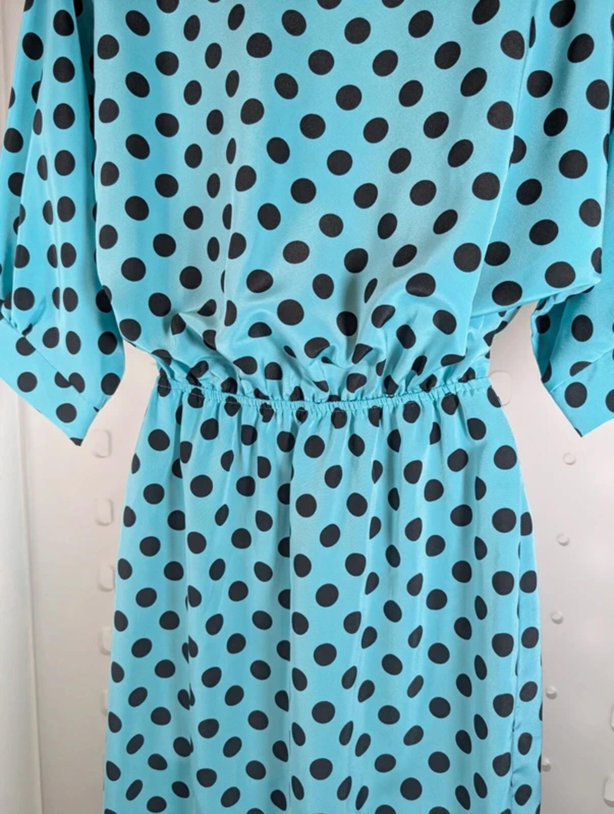 Hamells vintage 1980s polka dot fishtail midi dress Small Medium