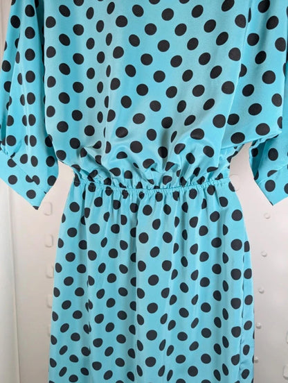 Hamells vintage 1980s polka dot fishtail midi dress Small Medium