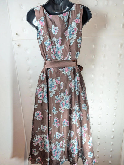 Laura Ashley Silk Floral Fit & Flare Dress – Size 8