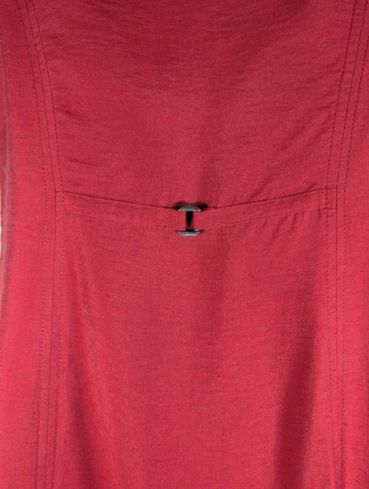 Vintage Elysio Florence ruby red taffeta midi dress UK12