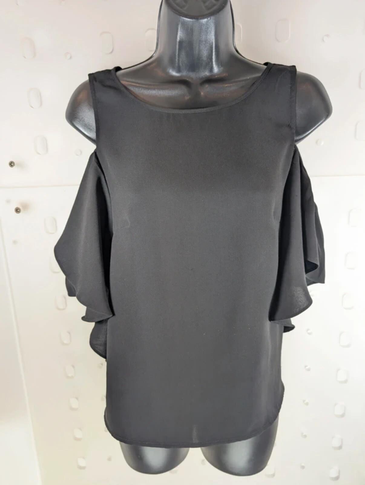 Guess Black Off Shoulder Frill Top XL