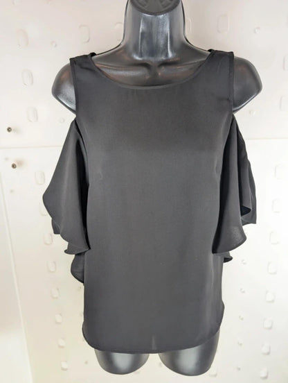 Guess Black Off Shoulder Frill Top XL