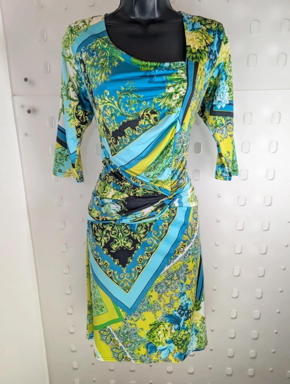 Quinze Heures Trente Paris Printed Draped Dress UK14