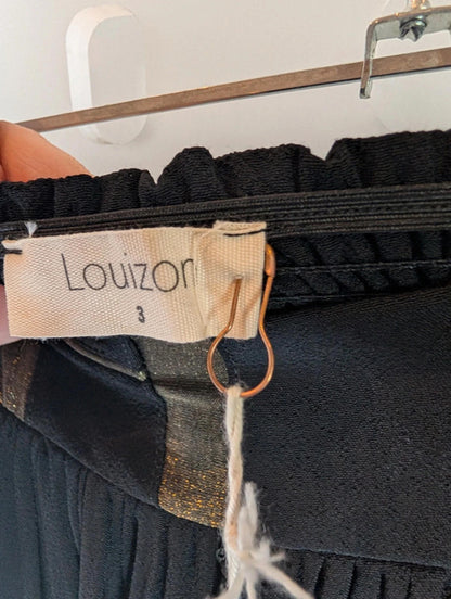Elegant Louizon “Peejay” black faux wrap skirt UK14