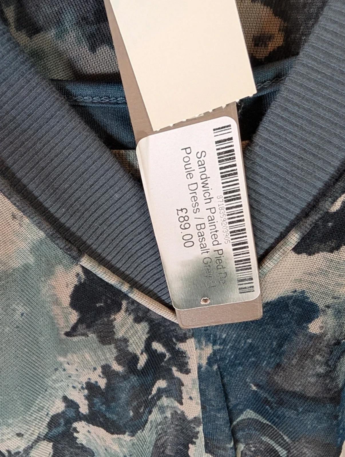 Sandwich Sheer Ruched Dress with Slip Size L RRP £89