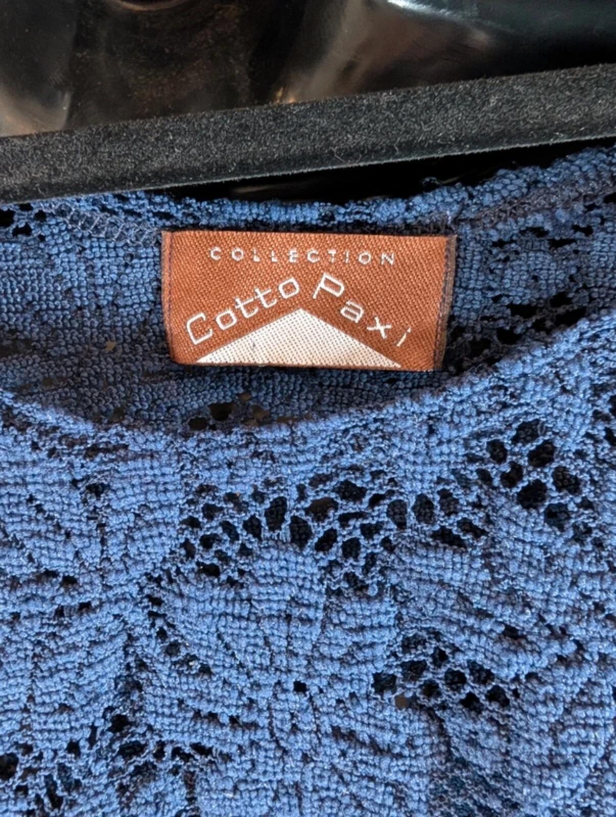 Navy Sheer Lace Crop Top – Micro Tee Festival Layering – XS/S