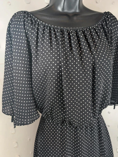 Joseph Ribkoff Polka Dot Dress UK10 Floaty Layered Occasion