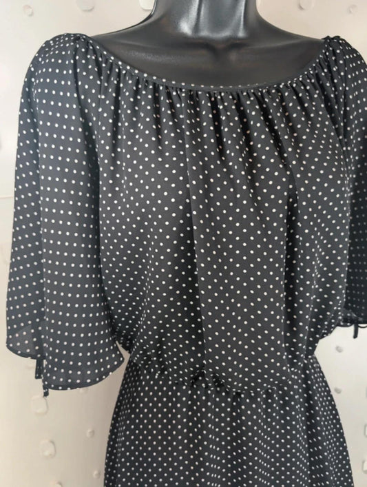 Joseph Ribkoff Polka Dot Dress UK10 Floaty Layered Occasion