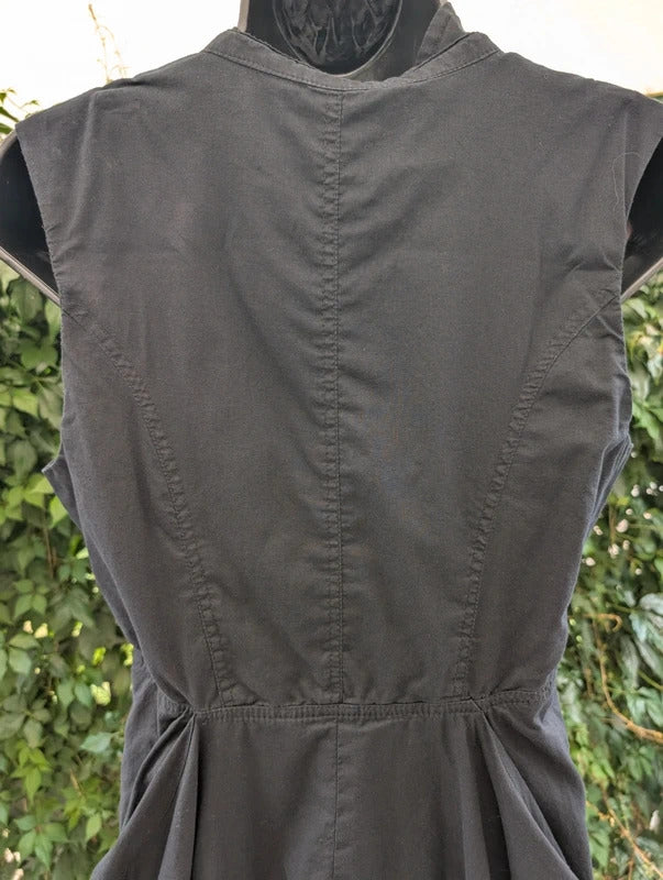 Amour 100% Cotton Bubble Hem Shirt Dress Black UK14