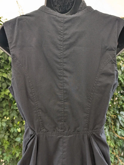 Amour 100% Cotton Bubble Hem Shirt Dress Black UK14