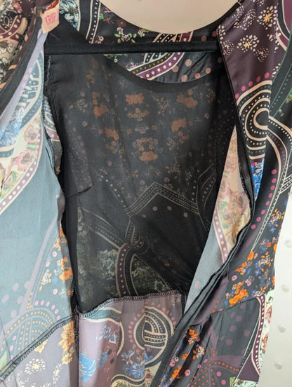 Krisp Floral Patchwork Jumpsuit Black UK10