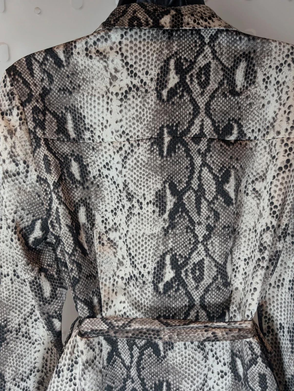 Lola May Snake Print Midi Shirt Dress UK 8 Safari Chic