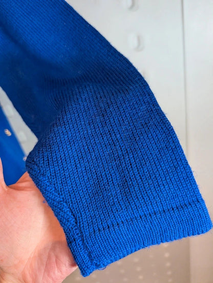 Vintage 1980s NYC Collection Royal Blue Embellished Longline Jumper M