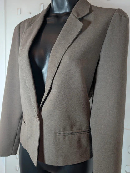 Vintage Jacques Vert Cropped Wool Blend Jacket UK10 Made in England