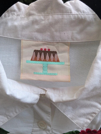 Cake Couture Embroidered Cotton Shirt White XL