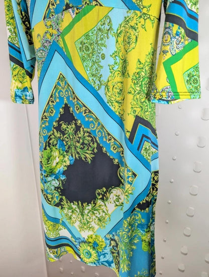 Quinze Heures Trente Paris Printed Draped Dress UK14