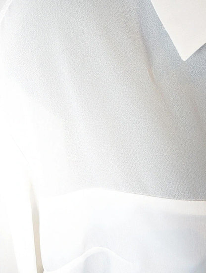 French Connection Longline Sheer Shirt White UK8 Minimal Classic