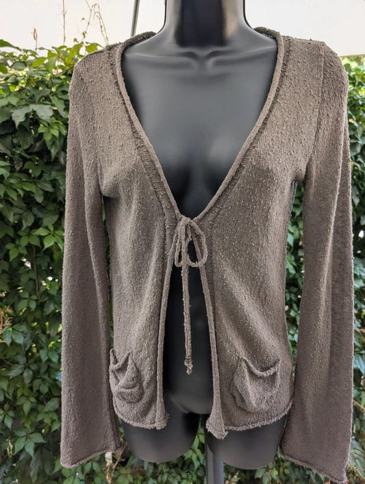 Le Petit Baigneur Woodland Grunge Tie Front Cardigan UK10 S