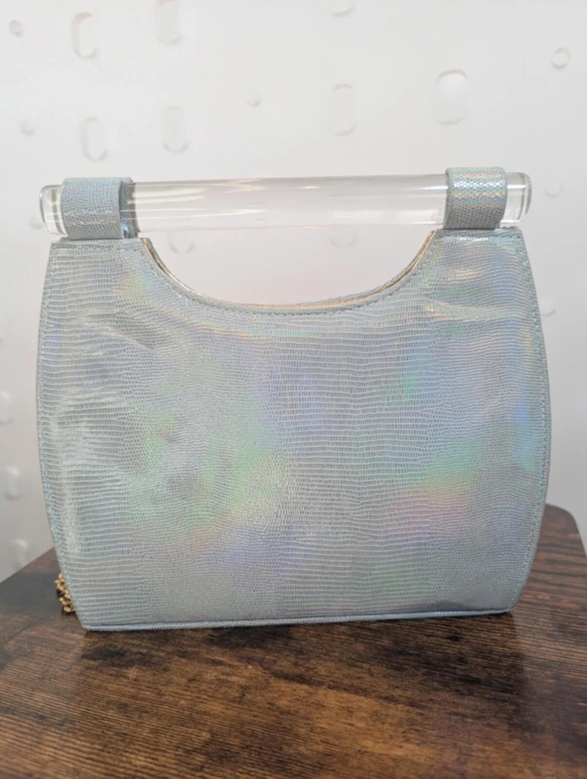 Timothy Huntsman iridescent blue vintage shoulder bag