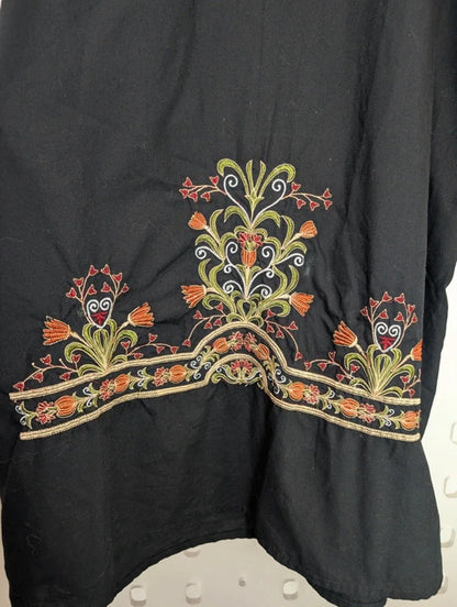 Vintage Middle Eastern Embroidered Kaftan XL – Boho Festival