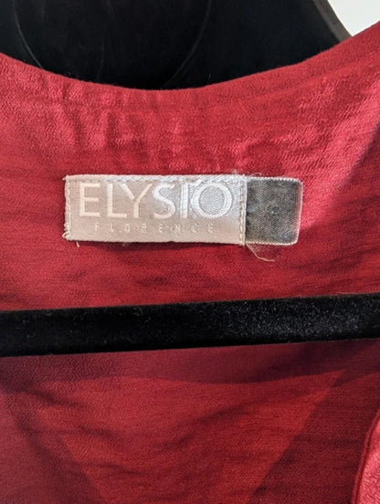 Vintage Elysio Florence ruby red taffeta midi dress UK12