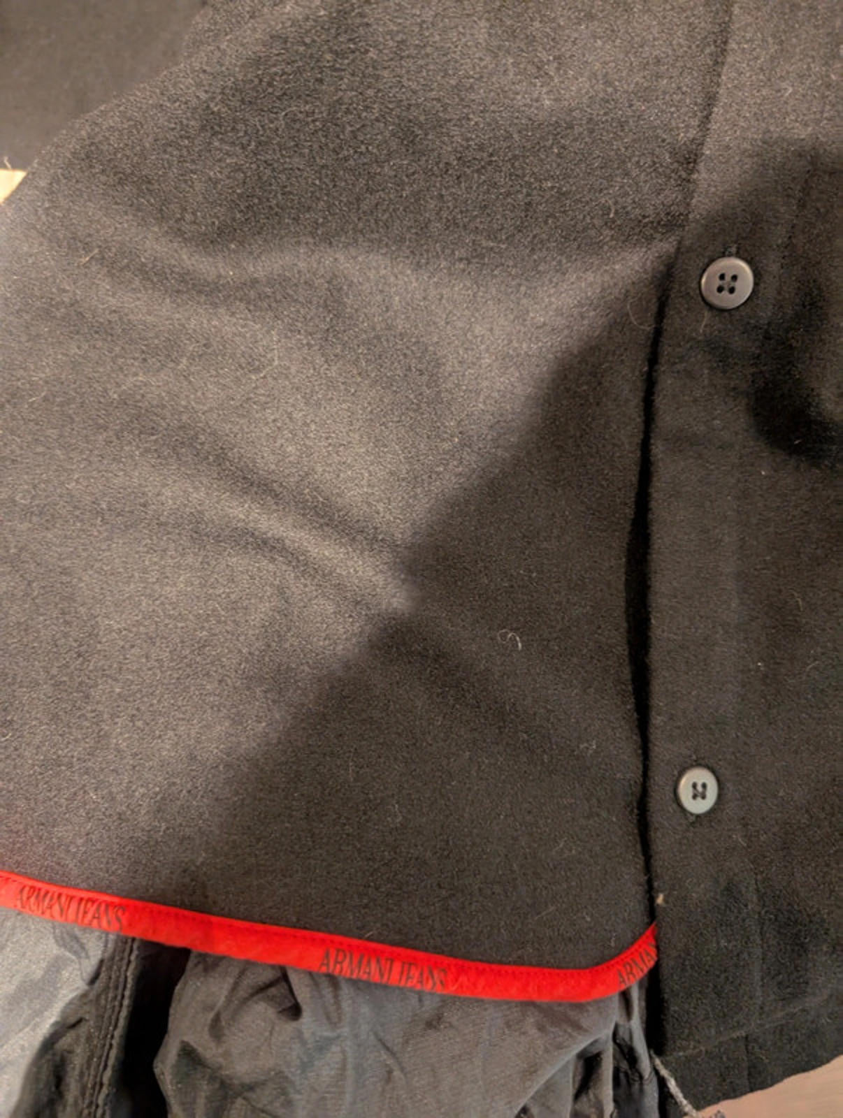 Armani Jeans Black Trench Coat with Removable Lining – Size 42 (UK 10 / US 6)