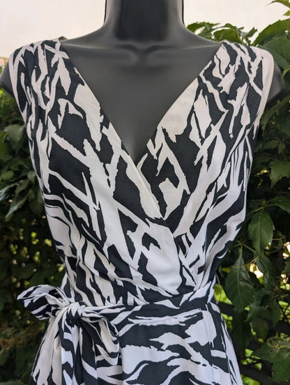 Ossie Clark Zebra Print Midi Dress UK14