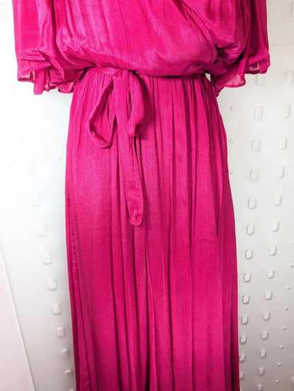 Louizon Astral Fuchsia Occasion Maxi Dress  UK 16 RRP £150