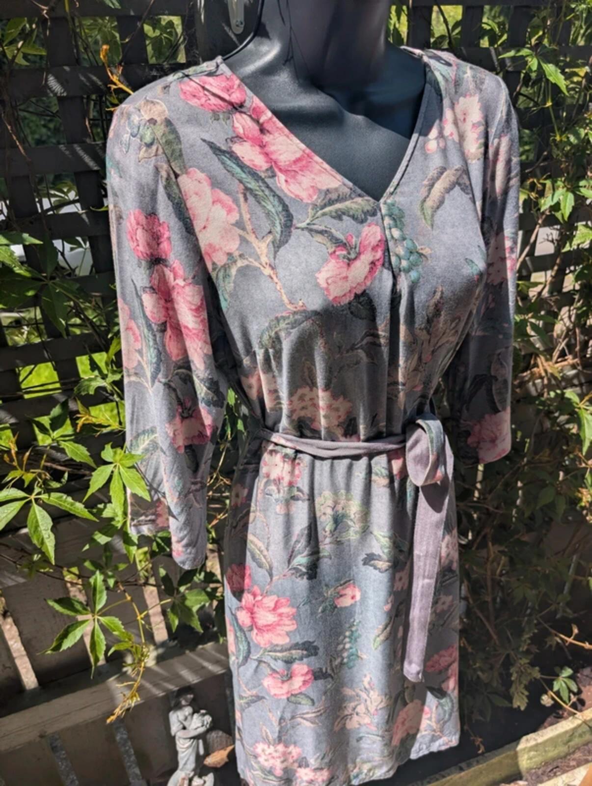 Laura Ashley Printed Viscose Tunic Dress Tie Waist UK10