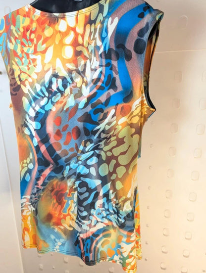 Joseph Ribkoff Draped Top – Eyelet Detail – UK 18 Stretch Jersey