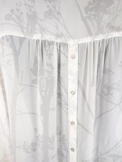 Mint Velvet Elderflower Print Sheer Blouse White UK12