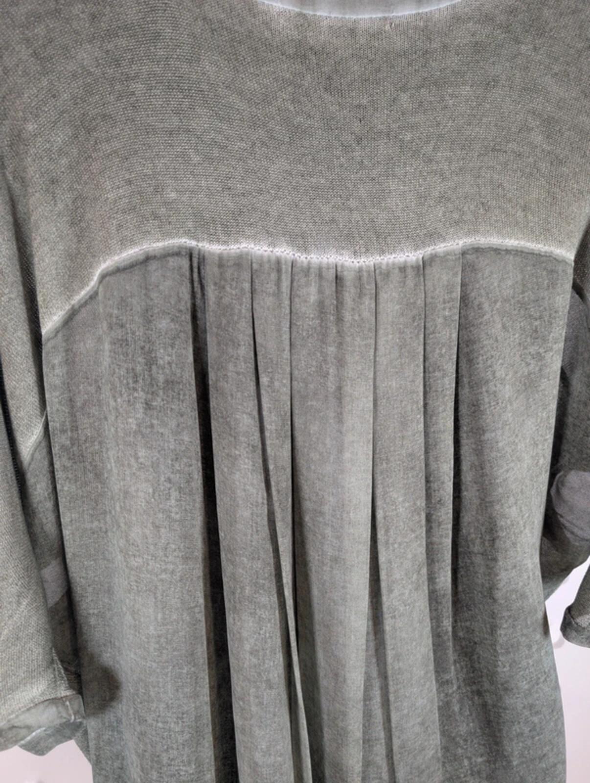 Summum Woman oversized linen blend top medium lagenlook boho neutral summer