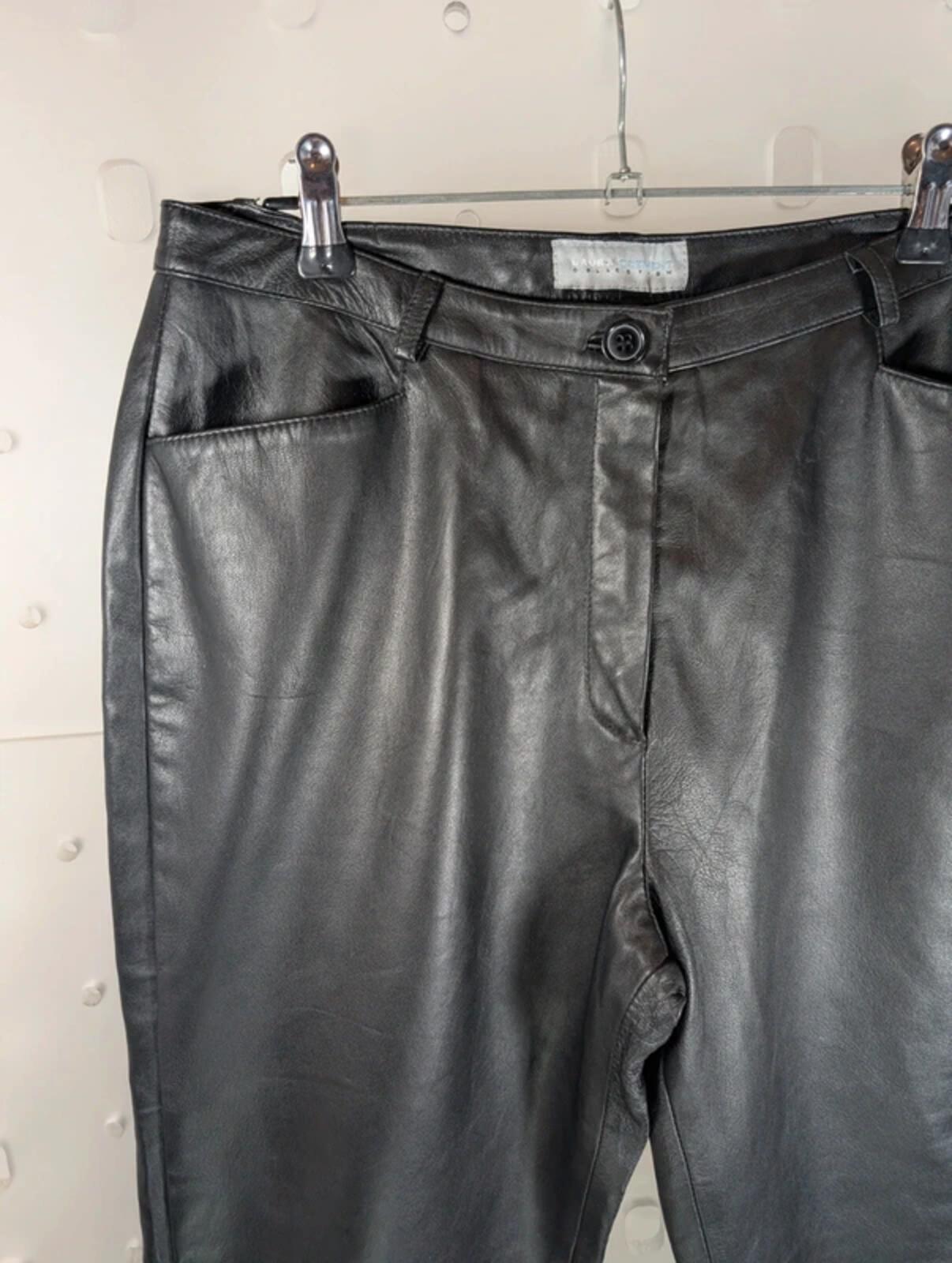 Laura Clement Lambs Leather Trousers UK12 Soft Leather Tailored Slim Leg