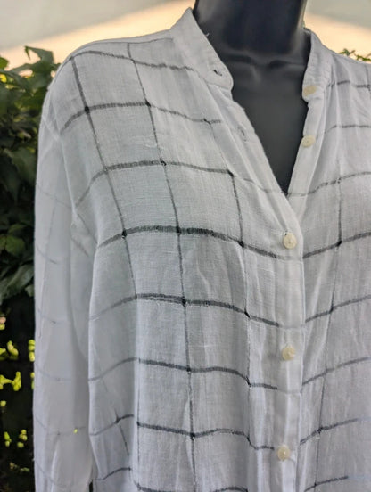 Vintage St Michael 100% Linen Longline Shirt UK8