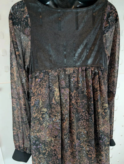 NU Denmark Dark Botanical Longline Top Size S