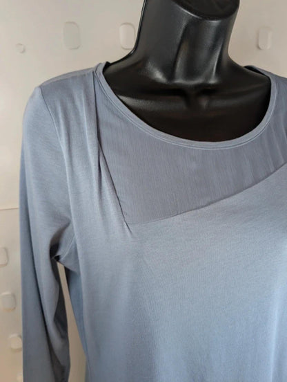 Sandwich Longline Top Medium Mesh Panel Modal 3/4 Sleeve