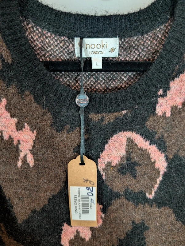 Nooki London Cindy Animal Print Dress Size L nwt RRP £135