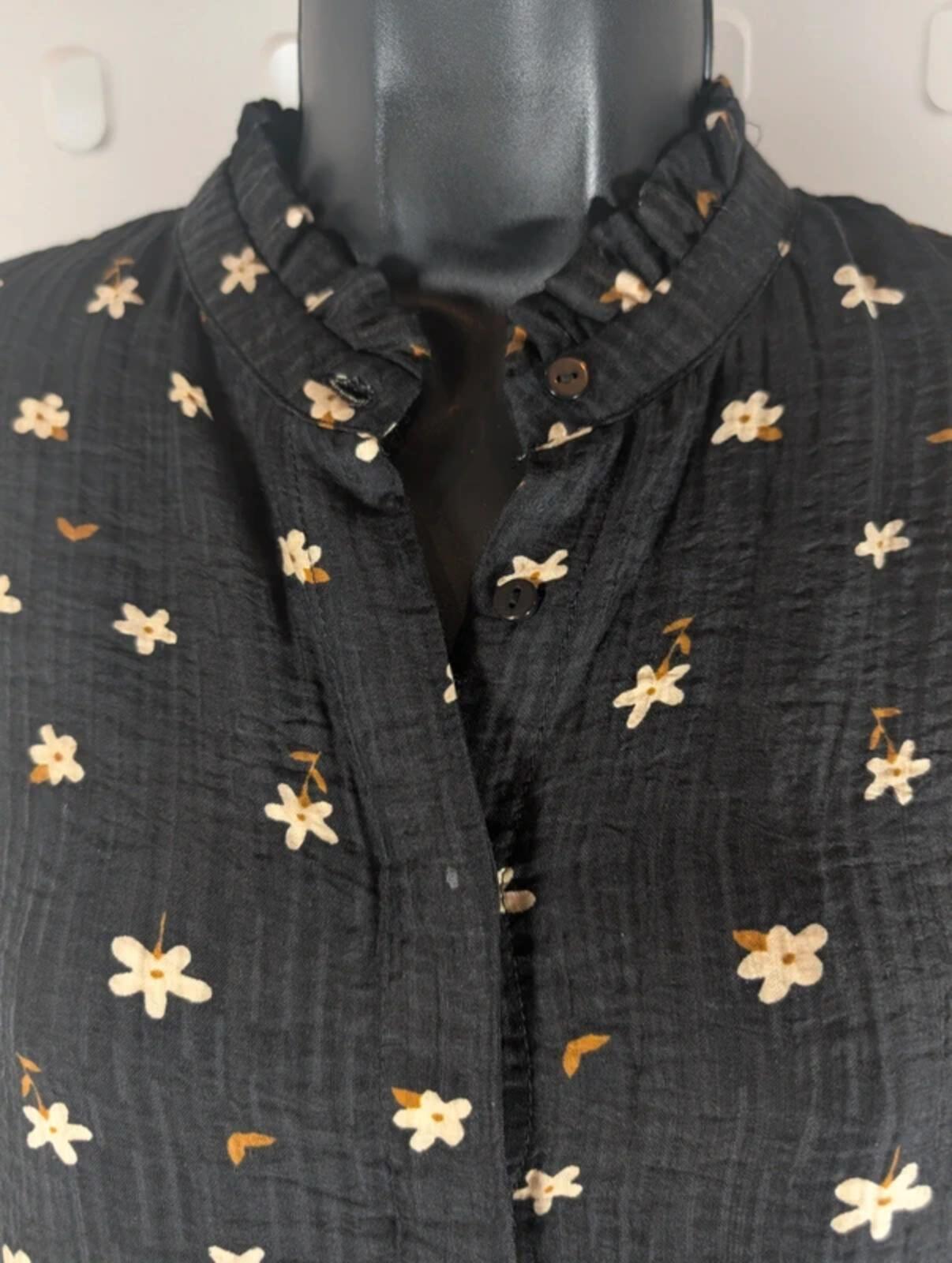 Soya Concept Floral Blouse Eco Vero Lyocell Black Medium