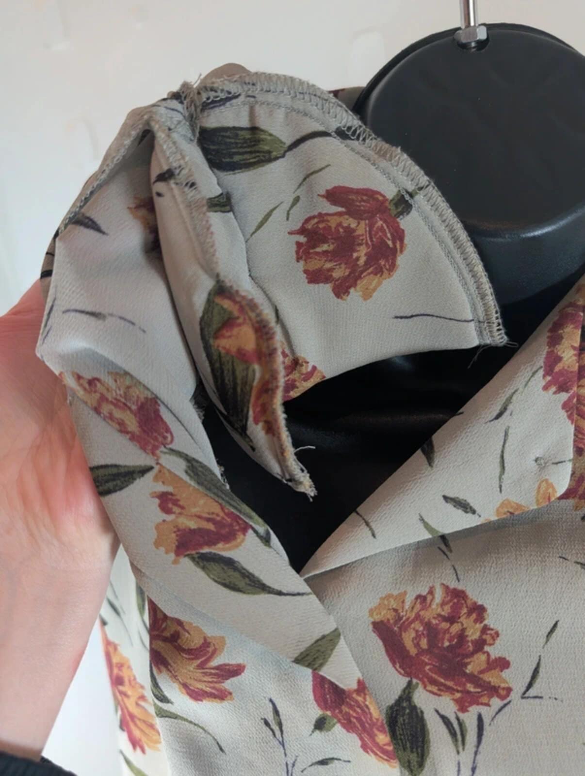 Nightingales 1980s Vintage Tulip Print Viscose Georgette Shirt UK14