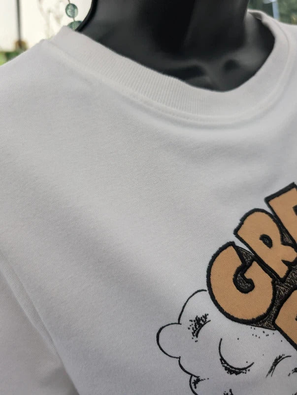 Green Day Dookie Band T-Shirt White Cropped Large