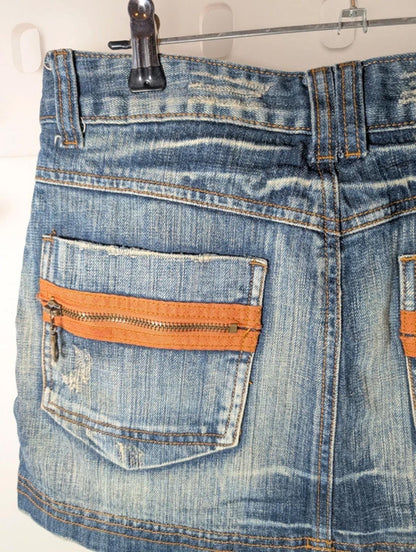Vintage Jeanstar 100% Cotton Denim Mini Skirt 30” Waist Grunge Y2K