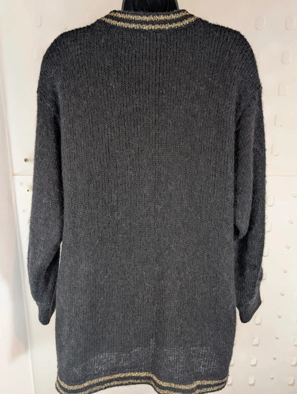 Vintage 1980s Basic One Collection Mohair Lurex Cardigan M/L