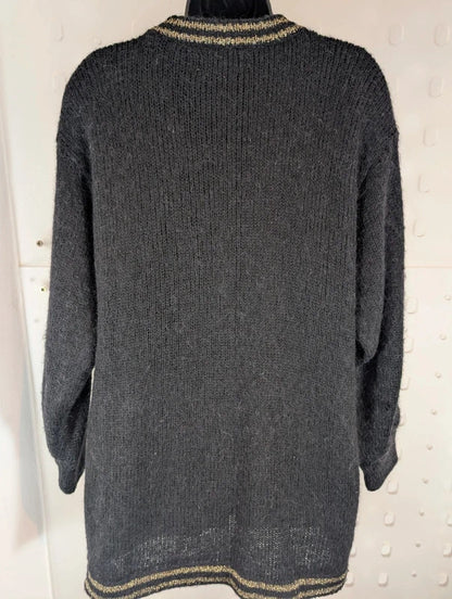 Vintage 1980s Basic One Collection Mohair Lurex Cardigan M/L