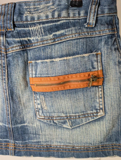 Vintage Jeanstar 100% Cotton Denim Mini Skirt 30” Waist Grunge Y2K