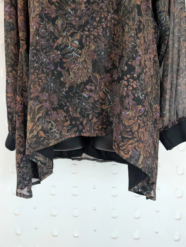 NU Denmark Dark Botanical Longline Top Size S
